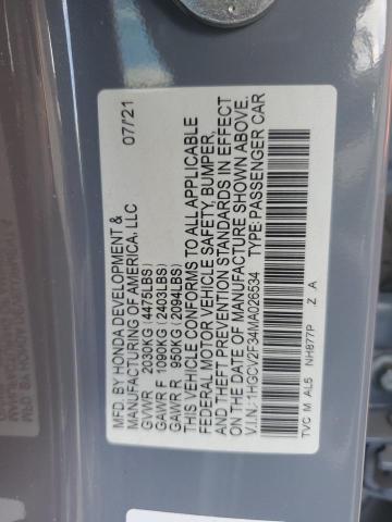 2021 HONDA ACCORD SPORT - 1HGCV2F34MA026534