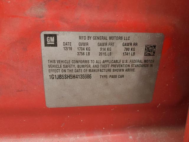 2017 CHEVROLET SONIC LS 1G1JB5SH5H4135986