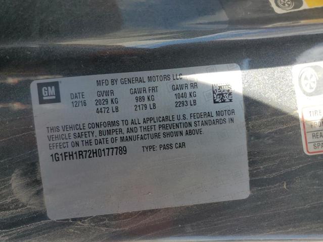 2017 CHEVROLET CAMARO SS 1G1FH1R72H0177789