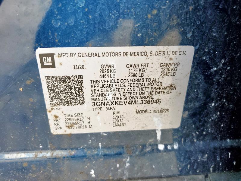 2021 CHEVROLET EQUINOX - 3GNAXKEV4ML336945