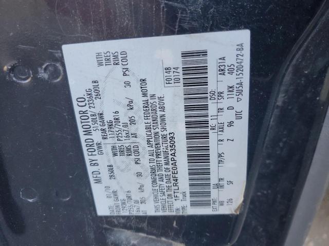 2010 FORD RANGER SUP - 1FTLR4FE0APA35093
