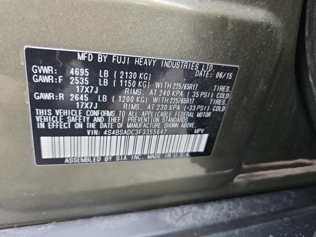 2015 SUBARU OUTBACK 2. - 4S4BSADC3F3355647