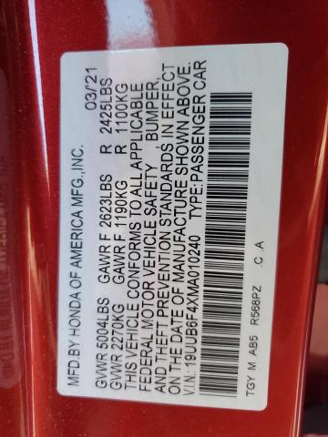 2021 ACURA TLX TECHNO 19UUB6F4XMA010240