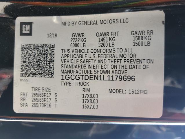 2020 CHEVROLET COLORADO Z 1GCGTDEN1L1179696