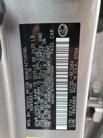 2019 LEXUS ES 350 58ABZ1B14KU014946