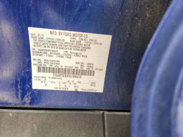 2015 FORD TAURUS SEL 1FAHP2E83FG184610