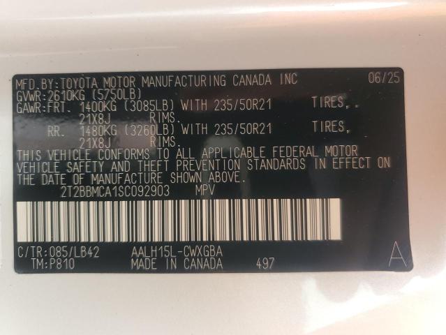 2025 LEXUS RX 350H BA 2T2BBMCA1SC092903