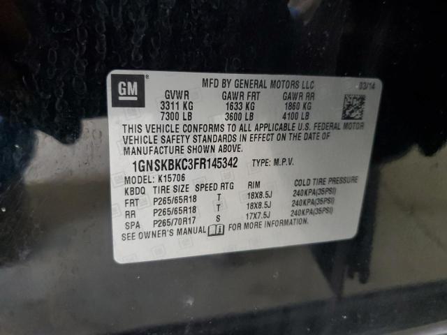 2015 CHEVROLET TAHOE K150 1GNSKBKC3FR145342