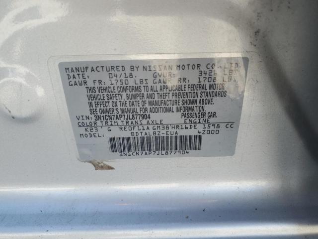 2018 NISSAN VERSA S 3N1CN7AP7JL877904