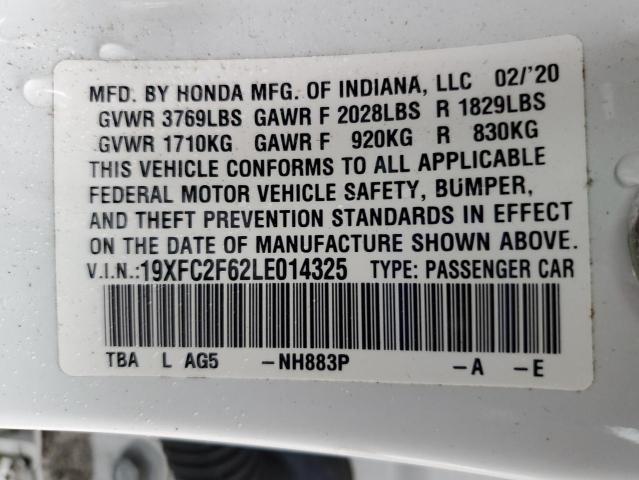 2020 HONDA CIVIC LX 19XFC2F62LE014325