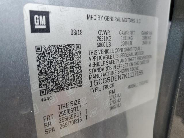 2019 CHEVROLET COLORADO Z 1GCGSDEN7K1117155