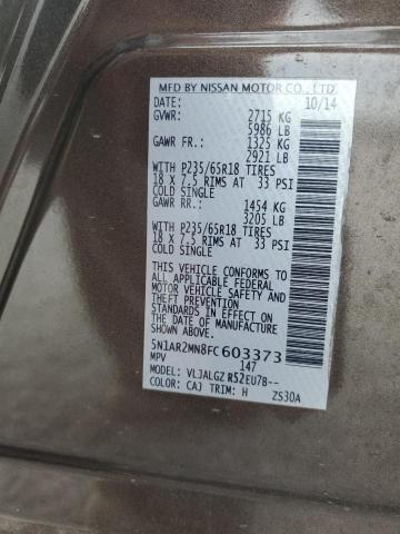 2015 NISSAN PATHFINDER 5N1AR2MN8FC603373