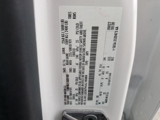 2017 LINCOLN MKC SELECT 5LMCJ2D97HUL16989