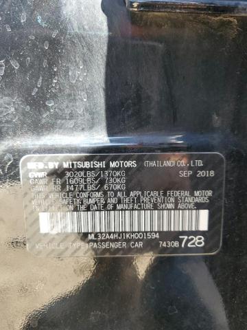 2019 MITSUBISHI MIRAGE SE ML32A4HJ1KH001594