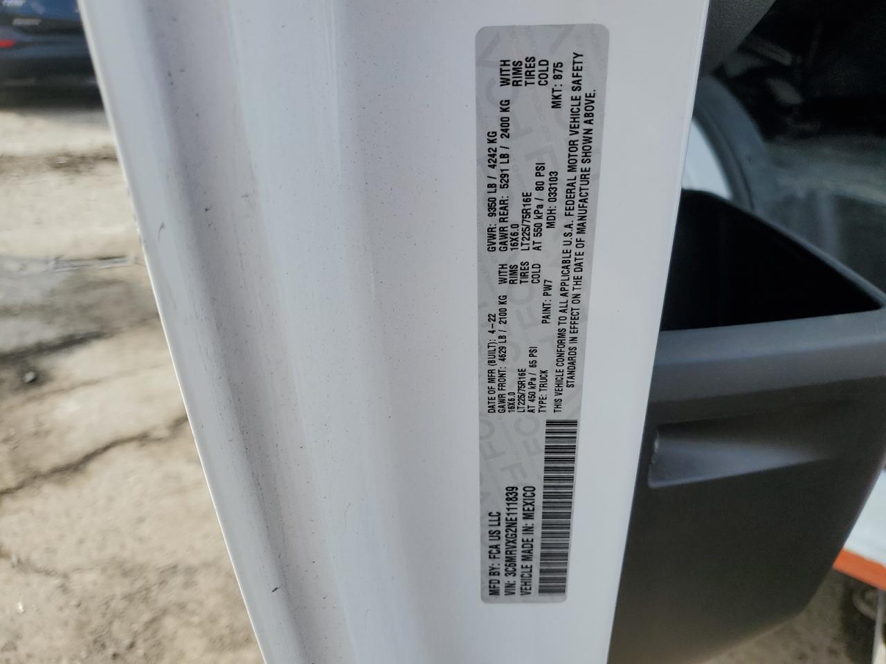 RAM PROMASTER 3500 HIGH