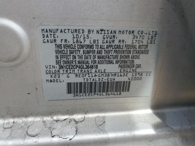 2016 NISSAN VERSA NOTE S - 3N1CE2CP4GL364618