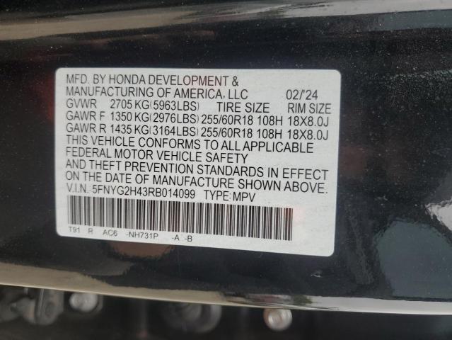 2024 HONDA PILOT EXL 5FNYG2H43RB014099