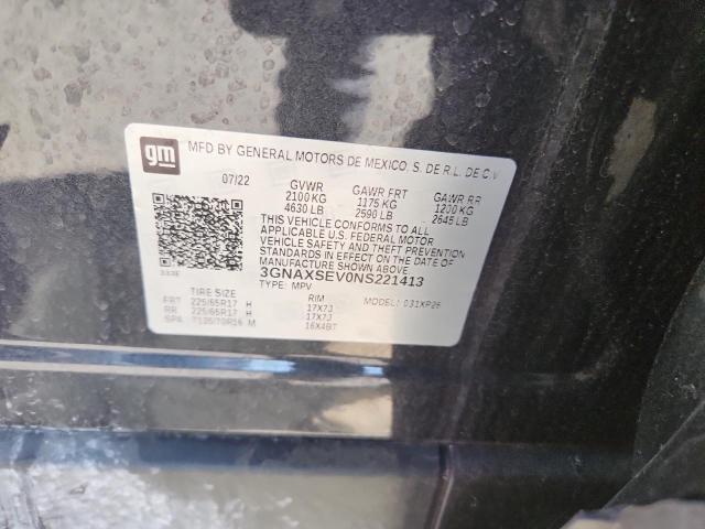 2022 CHEVROLET EQUINOX LS 3GNAXSEV0NS221413