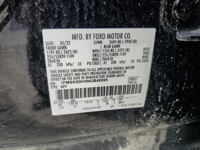 2022 FORD EXPLORER X 1FMSK8DH5NGB49595