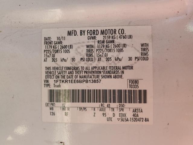 2011 FORD RANGER SUP - 1FTKR1EE6BPB13857