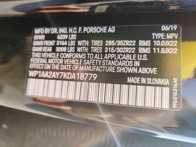 2019 PORSCHE CAYENNE WP1AA2AY7KDA18779