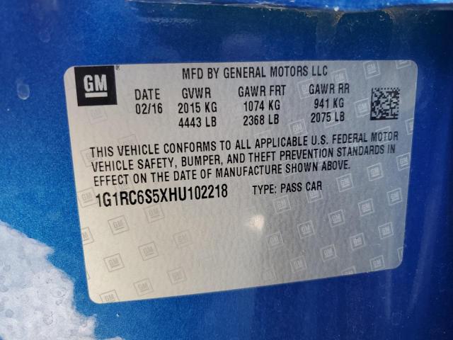 2017 CHEVROLET VOLT LT 1G1RC6S5XHU102218