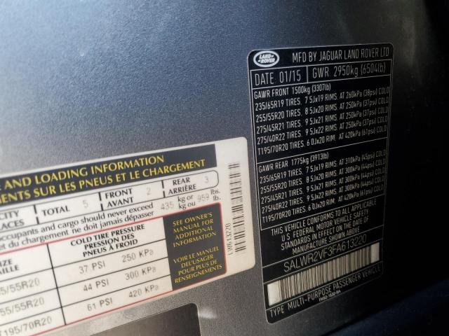 2015 LAND ROVER RANGE ROVER SPORT HSE SALWR2VF3FA613220