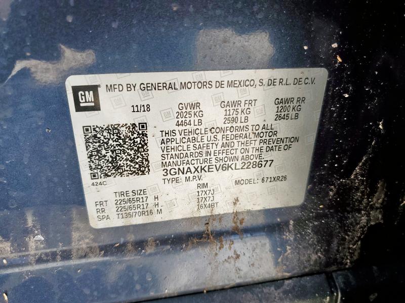 2019 CHEVROLET EQUINOX LT - 3GNAXKEV6KL228677