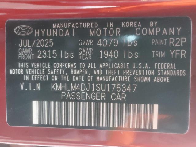 2025 HYUNDAI ELANTRA BL KMHLM4DJ1SU176347