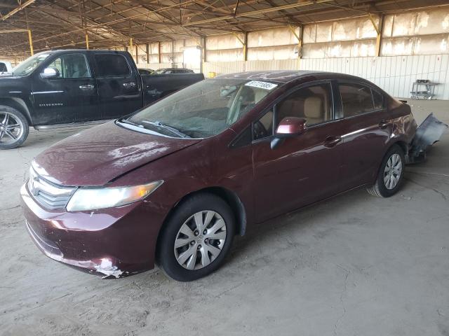 HONDA CIVIC LX 2012 red  gas 2HGFB2F57CH586703 photo #1