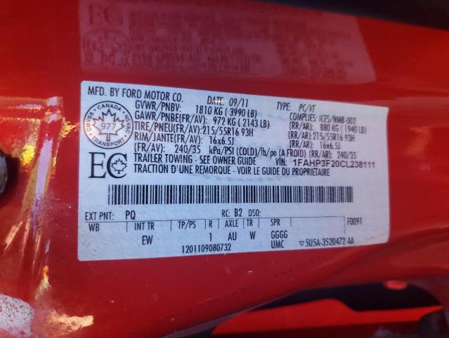 2012 FORD FOCUS SE - 1FAHP3F20CL238111