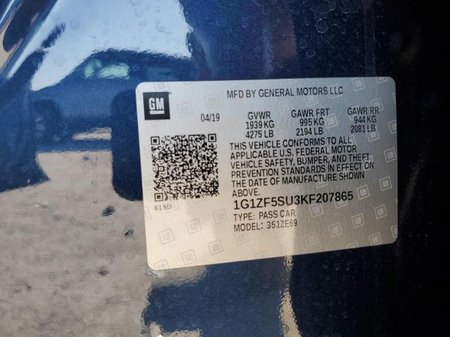 2019 CHEVROLET MALIBU HYB 1G1ZF5SU3KF207865