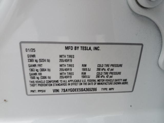 2025 TESLA MODEL Y 7SAYGDEE5SA365286