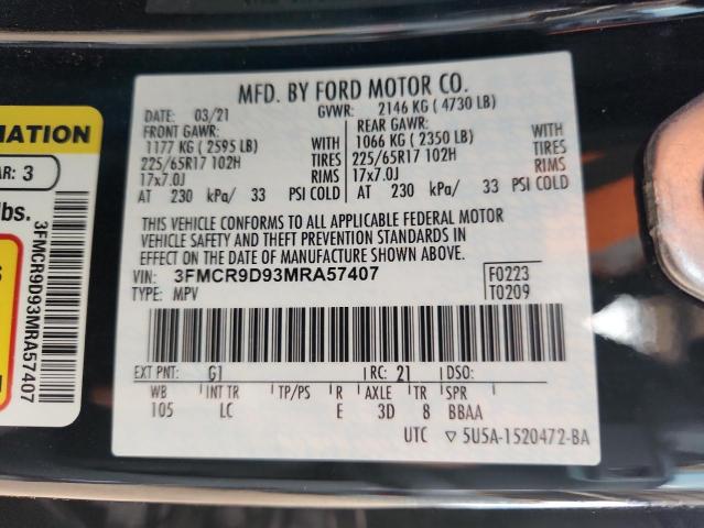 2021 FORD BRONCO SPO - 3FMCR9D93MRA57407