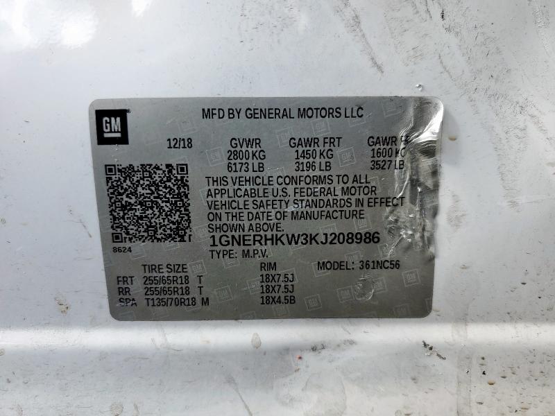 2019 CHEVROLET TRAVERSE L - 1GNERHKW3KJ208986