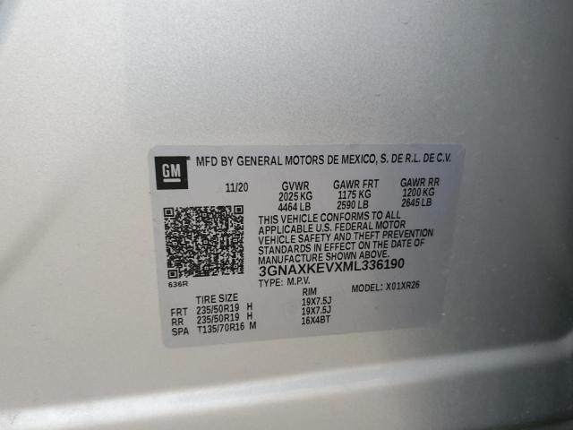 2021 CHEVROLET EQUINOX LT - 3GNAXKEVXML336190