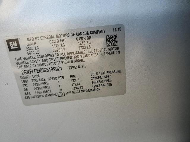 2016 CHEVROLET EQUINOX LT - 2GNFLFEK6G6199921