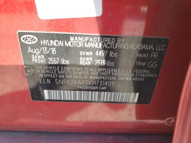 2019 HYUNDAI SONATA SE 5NPE24AF5KH731409