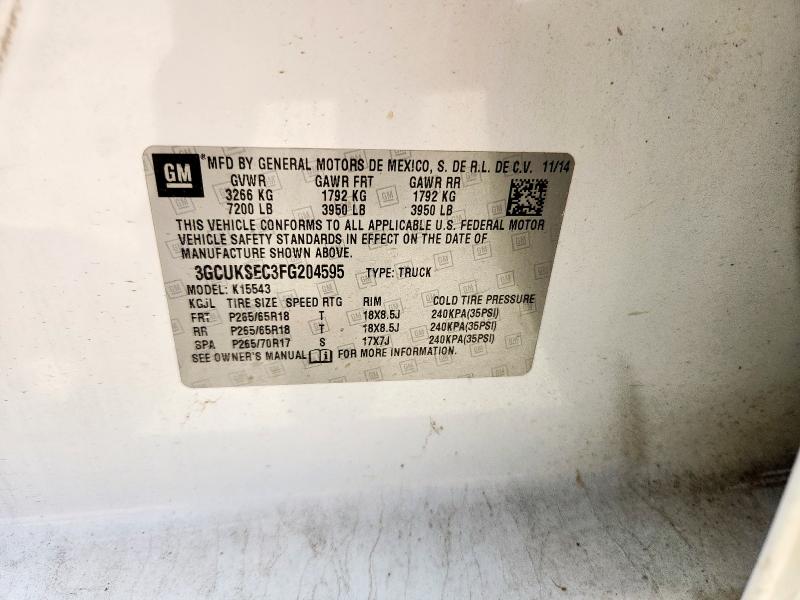 2015 CHEVROLET SILVERADO - 3GCUKSEC3FG204595