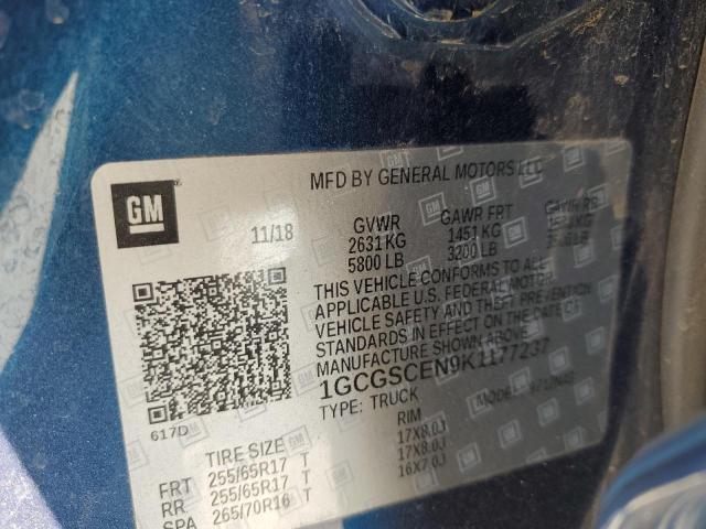 2019 CHEVROLET COLORADO L 1GCGSCEN9K1177237