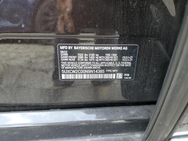 2022 BMW X7 XDRIVE4 5UXCW2C00N9N14385
