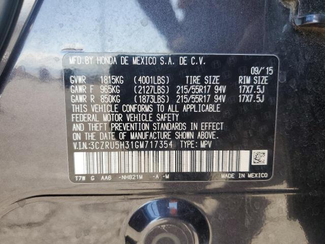 2016 HONDA HR-V LX 3CZRU5H31GM717354