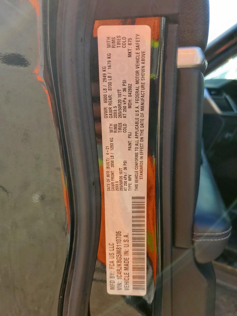 2021 JEEP GRAND CHEROKEE L LIMITED 1C4RJKBG5M8110706