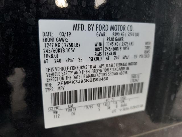 2019 FORD EDGE SEL - 2FMPK3J93KBB93460