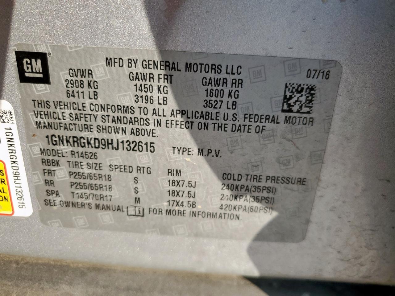 CHEVROLET TRAVERSE LT