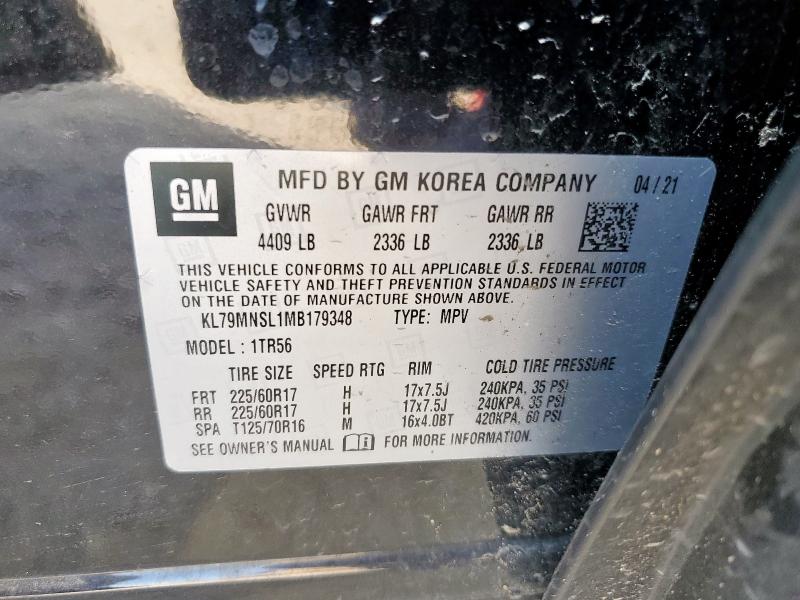 2021 CHEVROLET TRAILBLAZE KL79MNSL1MB179348