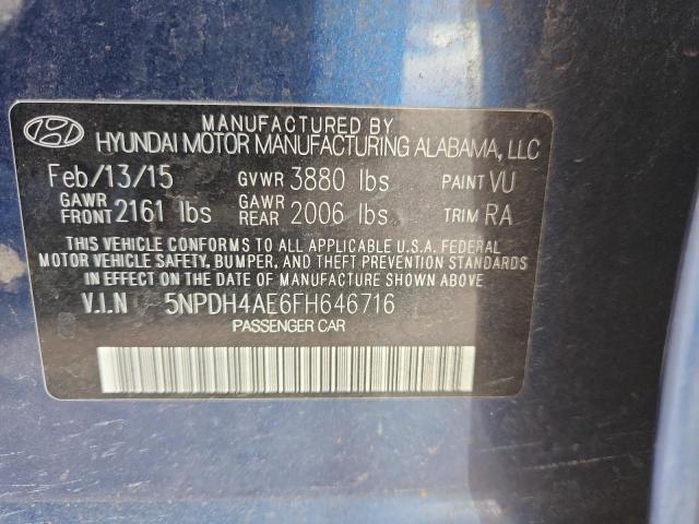 2015 HYUNDAI ELANTRA SE 5NPDH4AE6FH646716