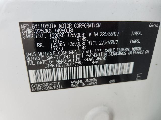 2016 TOYOTA RAV4 HV XL JTMRJREV7GD047283