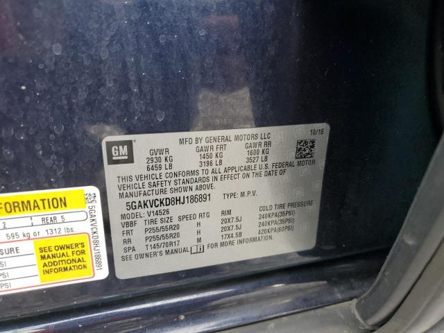 2017 BUICK ENCLAVE 5GAKVCKD8HJ186891