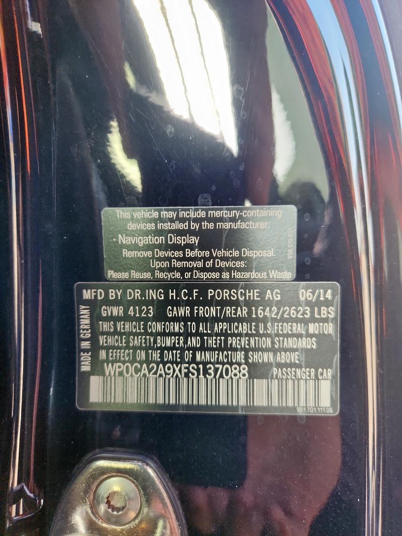 2015 PORSCHE 911 CARRER WP0CA2A9XFS137088